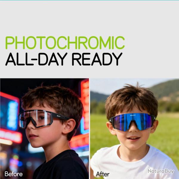 Lunettes de Soleil Enfant Sport UV400 Photochromique, Modele: Au Choix
