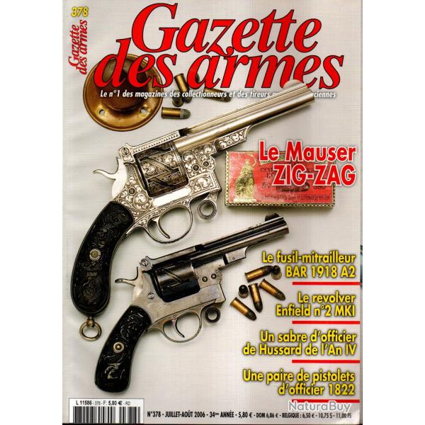 gazette des armes 378, mauser zig zag, sabre d'officier de hussard directoire-consulat, fm bar 3