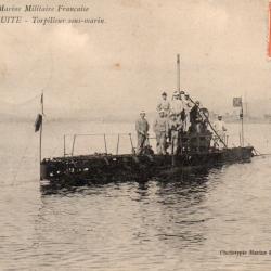 Carte Postale Ancienne Marine Militaire Fran&ccedil;aise Truite Torpilleur Sous-Marin -1536