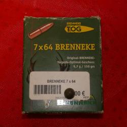 Boite de 10 cartouches de 7X 64 BRENNEKE TOG 150 Grs 9.7G