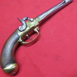 Pistolet a silex mod&egrave;le 1777 de Cavalerie civil modifi&eacute; a percussion