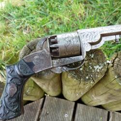 Rarissime revolver de poche &agrave; percussion sign&eacute; HOULLIER-BLANCHARD