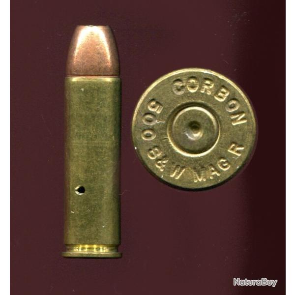 .500 S&W Magnum - marquage : CORBON 500 S&W MAG R - balle cuivre pointe creuse