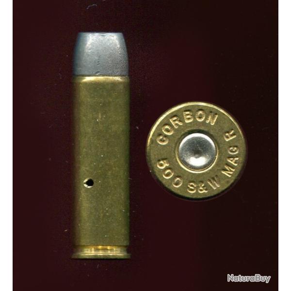 .500 S&W Magnum - marquage : CORBON 500 S&W MAG R - balle plomb pointe plate
