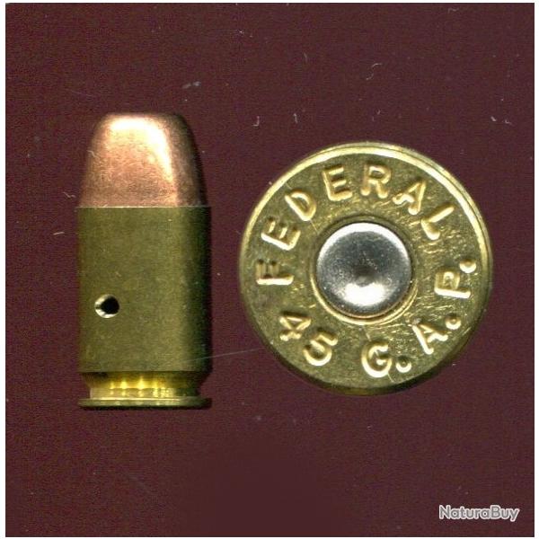 .45 GAP (Glock Auto Pistol) - marquage : FEDERAL 45 G.A.P. - �tui 19 mm de long - balle cuivre plate