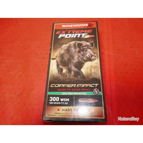 Boite de 20 cartouches WINCHESTER .300 WSM EXTREME POINT COPPER IMPACT 10.7g/180gr