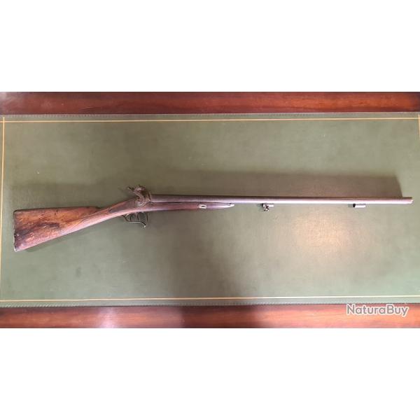 Fusil juxtapos� poudre noire � chien.