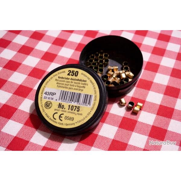 amorces RWS 1075 par 50 pour tout r�volver et Colt Poudre noire.