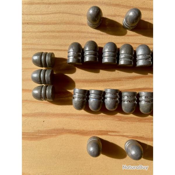 100 balles ogivales en plomb calibre 36 diam�tre 375 de 130 grains