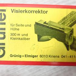 Correcteur de hausse GRUNEL pour fusil Suisse K31 (dioptre, vis&eacute;e, TAR, tir, lunette) + boite