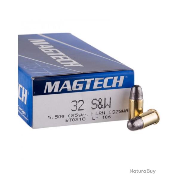 Cartouches MAGTECH Calibre 32 SMITH & WESSON 85grs LRN - Boite de 50 unit�s