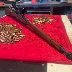 MOSIN NAGANT lunette Lensolux 3-9x50 frein de bouche amortisseur de crosse + 234 cartouches