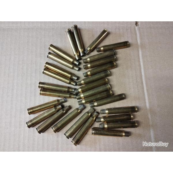 LOT 28 DOUILLES VIDES RWS 7X64 PERCUTEES UNE FOIS