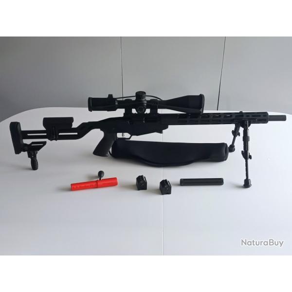 Carabine RUGER PRECISION RIMFIRE Cal 22 LR Lunette Bipied silencieux monopod