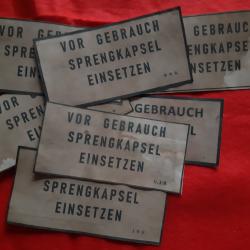 WW1 ETIQUETTE PAPIER sur Fond Blanc pour Stielhandgr.1915-1916, &agrave; l'unit&eacute;, diff&eacute;rents fabricants