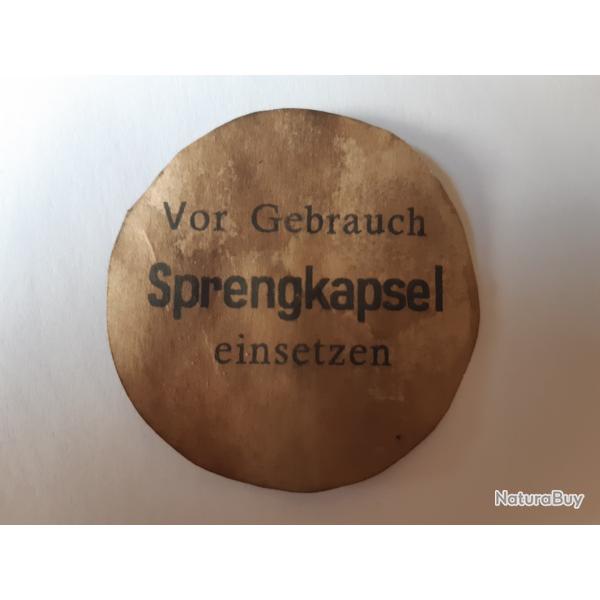 WW1 Allemagne Etiquette Papier DISKUS Handgr. 1915