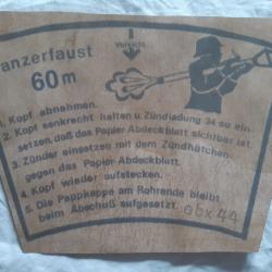WW2 ETIQUETTE PAPIER PanzFst 60 1944 fab. ebx, &agrave; l'unit&eacute;