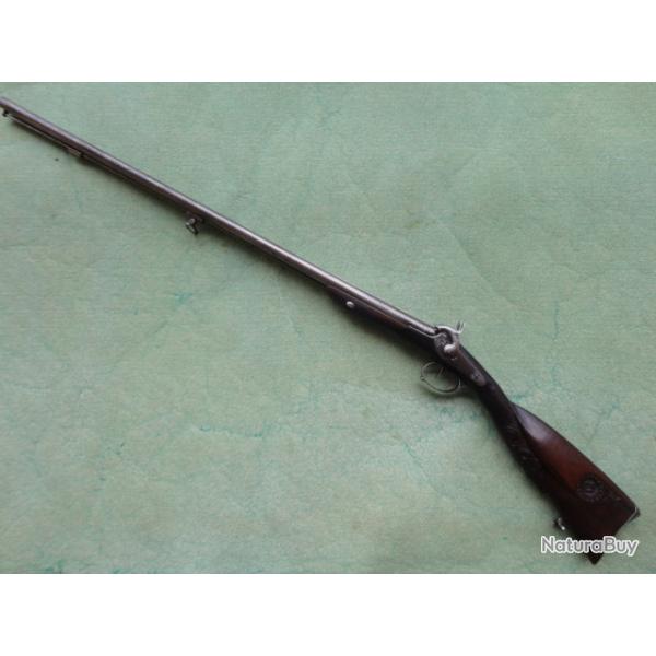 Beau fusil � percussion ELG canons Damas.