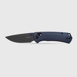 Couteau Kizer T1 CD Task I Lame Drop Point Acier M390 Black Manche Alu Bleu Clutch Lock KI34902CDA2