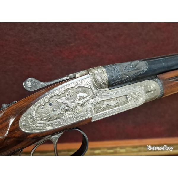 PAIRE EN 28 JUXTA CANON DEMI BLOC FUSIL CHASSE EJECTEURS CRUCELEGUI HERMANOS 28/70 CHOKES 3/4 & Full