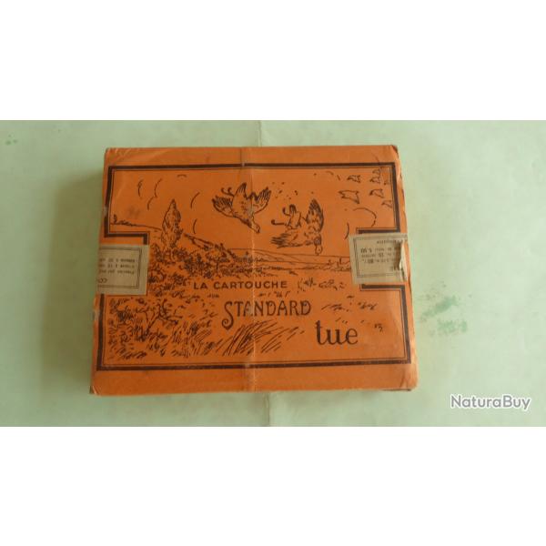 REF 14 - TRES ANCIENNE BELLE BO�TE CARTOUCHES CHASSE CAL 12 - STANDARD DF - PLOMBS N� 8