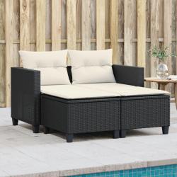 Ensemble de canap&eacute; de jardin avec coussin 10 pcs Noir Acier