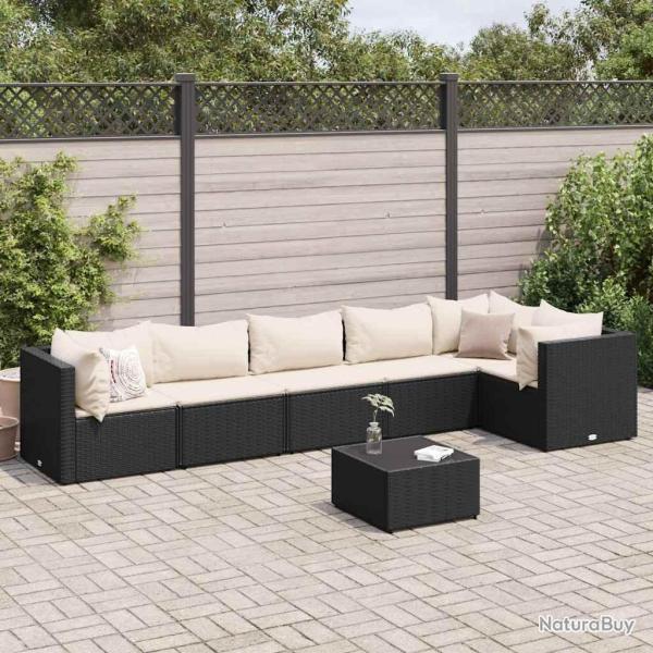 Salon de jardin 8 pcs avec coussins r�sine tress�e marron