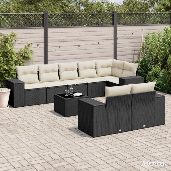 Salon de jardin avec coussins 4 pcs bois d'acacia massif