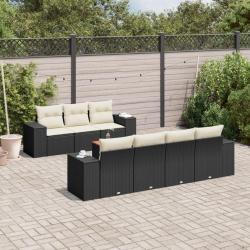 Salon de jardin avec coussins 13 pcs noir r&eacute;sine tress&eacute;e