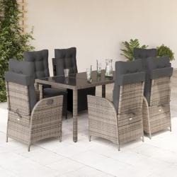 Salon de jardin 6 pcs avec coussins bois de pin impr&eacute;gn&eacute;