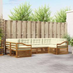 Ensemble de canap&eacute; de jardin 6 pcs Beige polyrotin