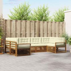 Ensemble de canap&eacute; de jardin 6 pcs Beige Poly rotin