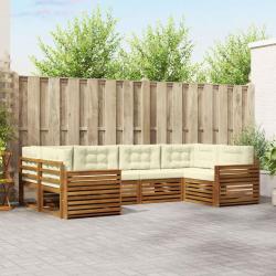 Ensemble de canap&eacute; de jardin 6 pcs Beige Poly rotin
