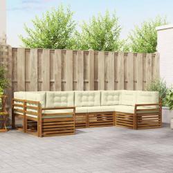 Ensemble de canap&eacute; de jardin 6 pcs Beige Poly rotin