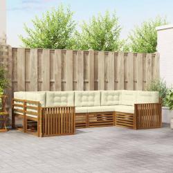 Ensemble de canap&eacute; de jardin 6 pcs Beige Poly rotin
