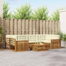 Ensemble de canap&eacute; de jardin 5 pcs Beige et cr&egrave;me polyrotin