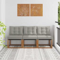 Chaises de jardin lot de 4 avec coussins Bois de teck massif