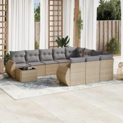 Chaises de jardin lot de 4 et coussins beige bois teck solide