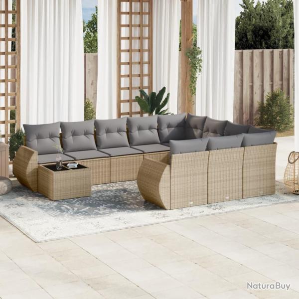 Chaises de jardin lot de 4 et coussins beige bois teck solide