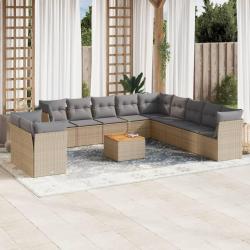 Chaises de jardin lot de 6 et coussins carreaux rouge Bois teck