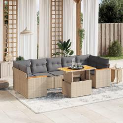 Chaises de jardin lot de 6 et coussins cr&egrave;me Bois teck massif