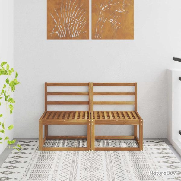 Chaises de jardin lot de 4 avec coussins Bois d'acacia massif