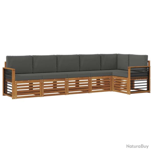 Chaises de jardin lot de 8 avec coussins Bois de teck massif