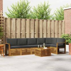 Chaises de jardin lot de 8 avec coussins Bois de teck massif