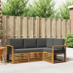 Chaises de jardin lot de 6 avec coussins Bois de teck massif