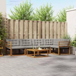 Chaises de jardin empilables avec coussins lot de 8 Teck solide