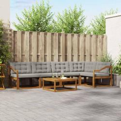Chaises de jardin et coussins lot de 8 Bois acacia solide Gris