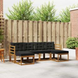 Chaises de jardin et coussins lot de 8 Bois acacia solide Gris