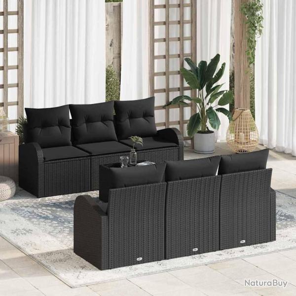 Ensemble de canap� de jardin 9 pcs Noir Poly rotin