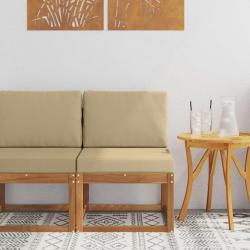 Ensemble &agrave; manger de jardin et coussins 9 pcs m&eacute;lange beige
